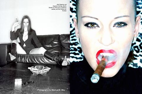 nude porn cigar smoke lady