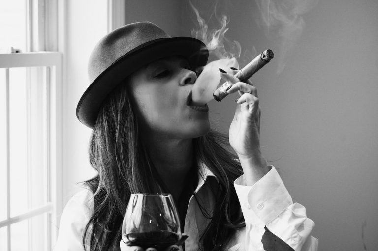 Woman smoke cigar midnight photos