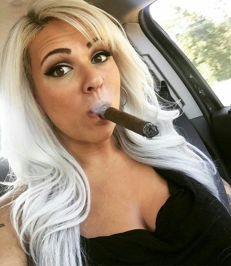 Hot Blonde Is Smoking