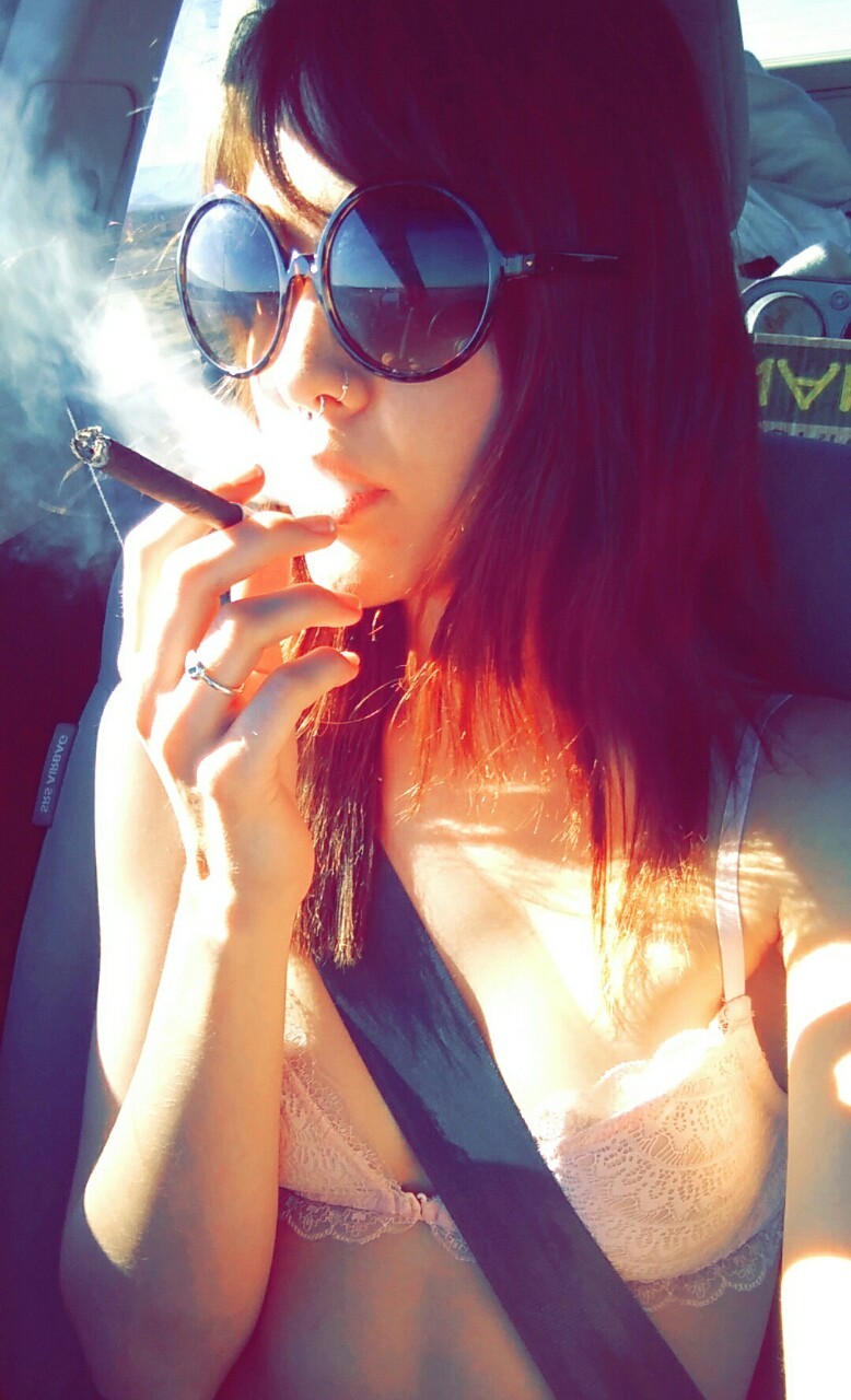 sunglasses lady cigar smoking
