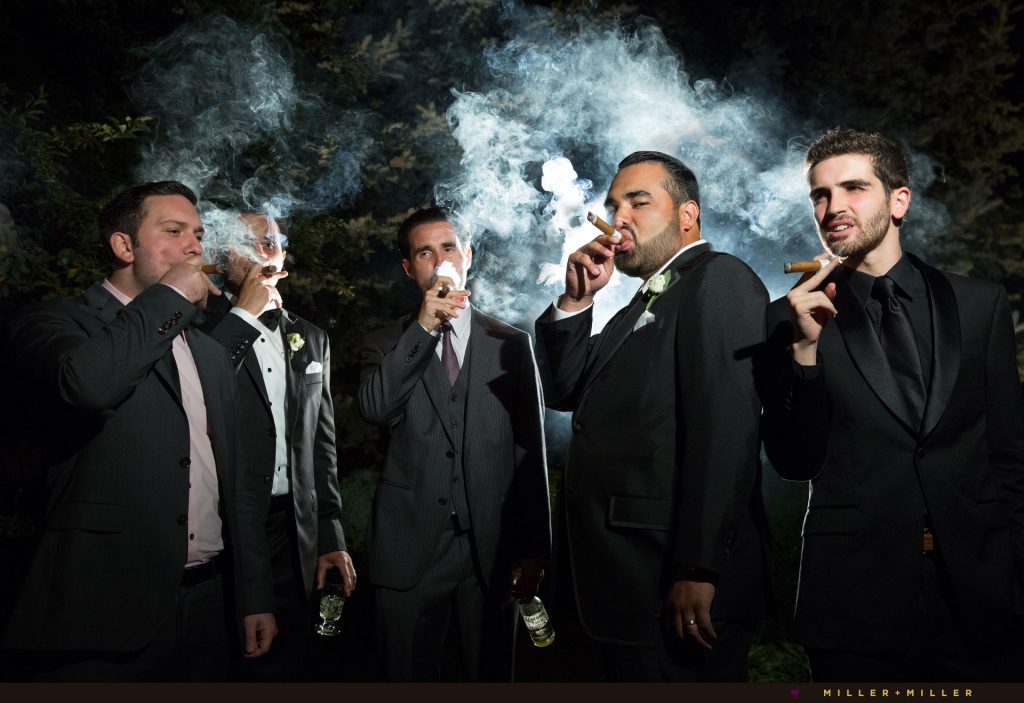 Cigarweddingphotosgroomwithcigargroomsmen The CigarMonkeys