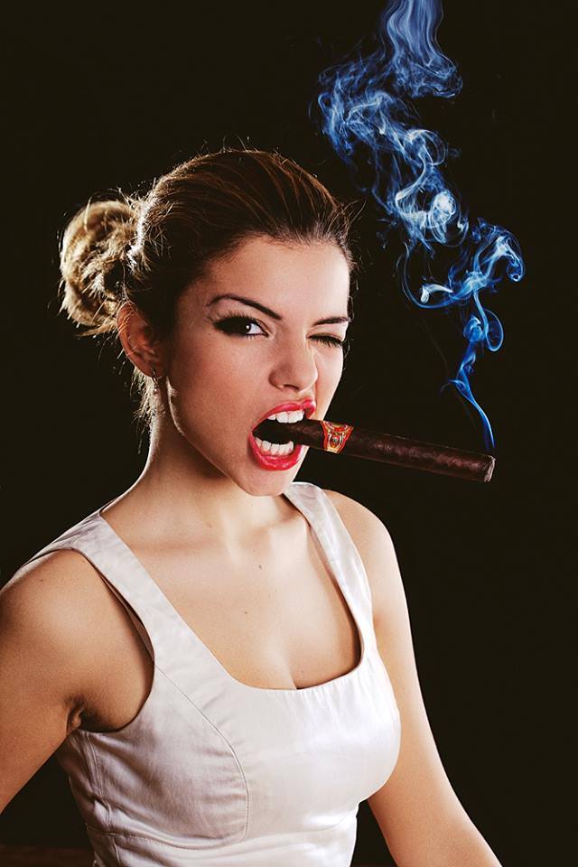 Smoking competition power woman