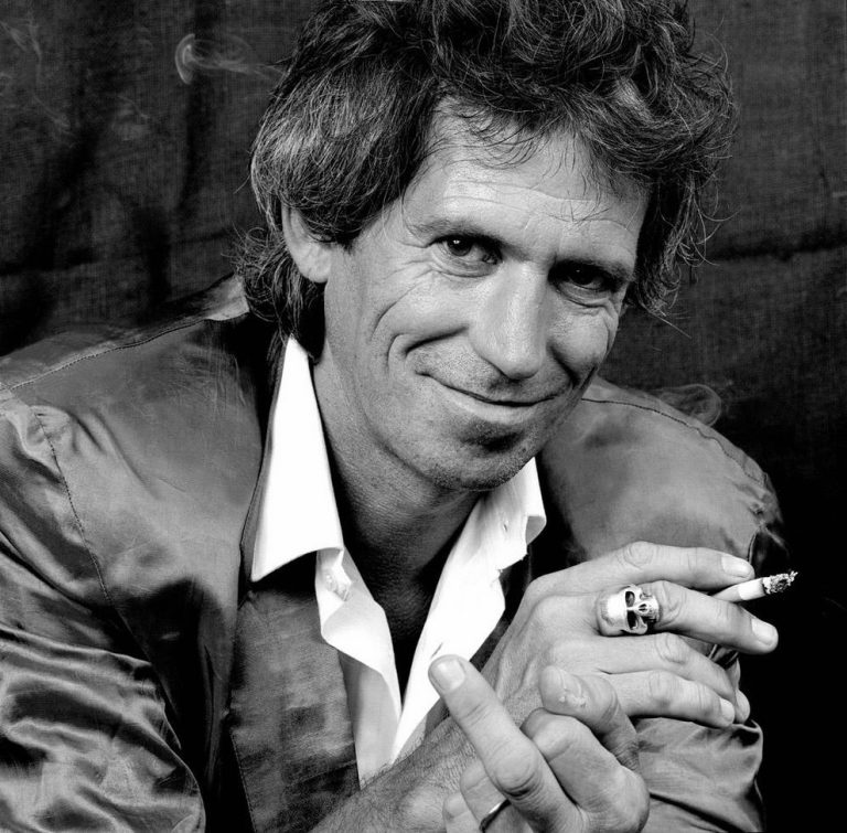 The Rolling Stones Guitarist Keith Richards Smoking Cigar And Cigarette