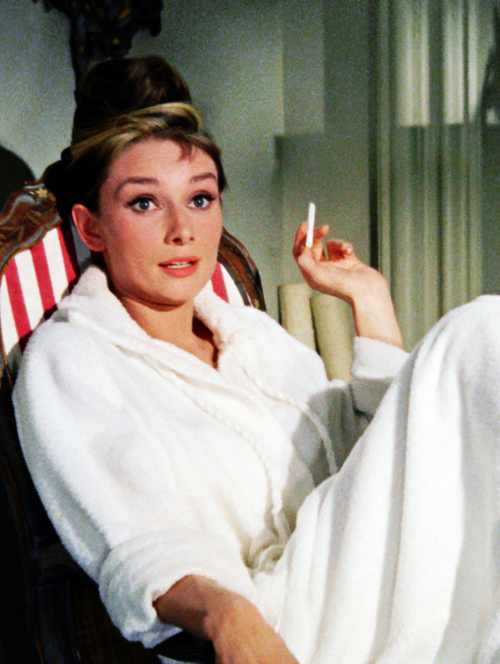 Audrey Hepburn British Actress Film And Fashion Icon Smoking Cigarette